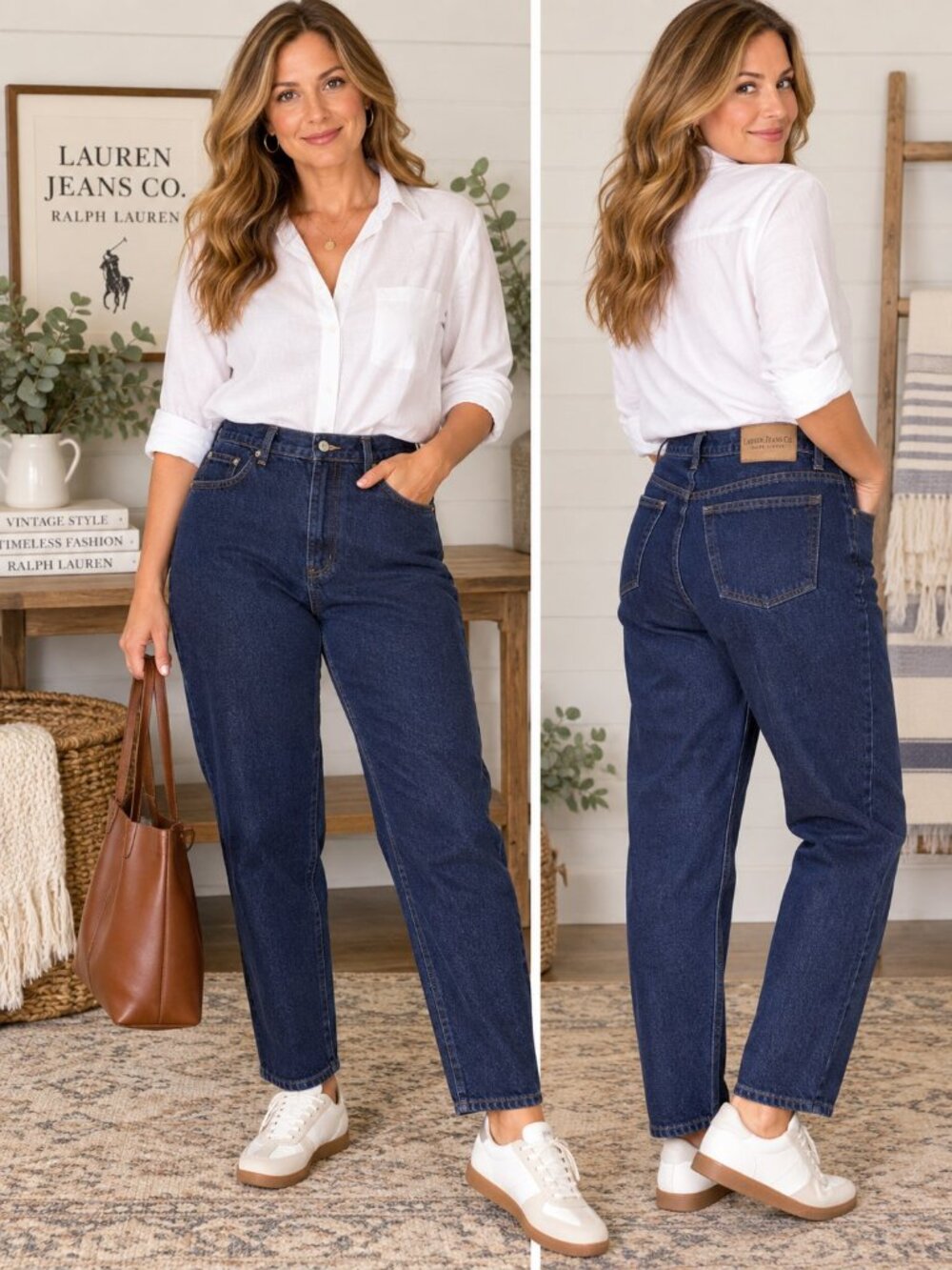 Vintage Lauren Jeans Co Ralph Lauren Mom Jeans 12 High Rise Tapered Dark Wash